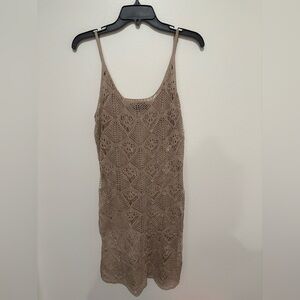 SHEIN Beige Crochet Knit dress swimsuit cover up